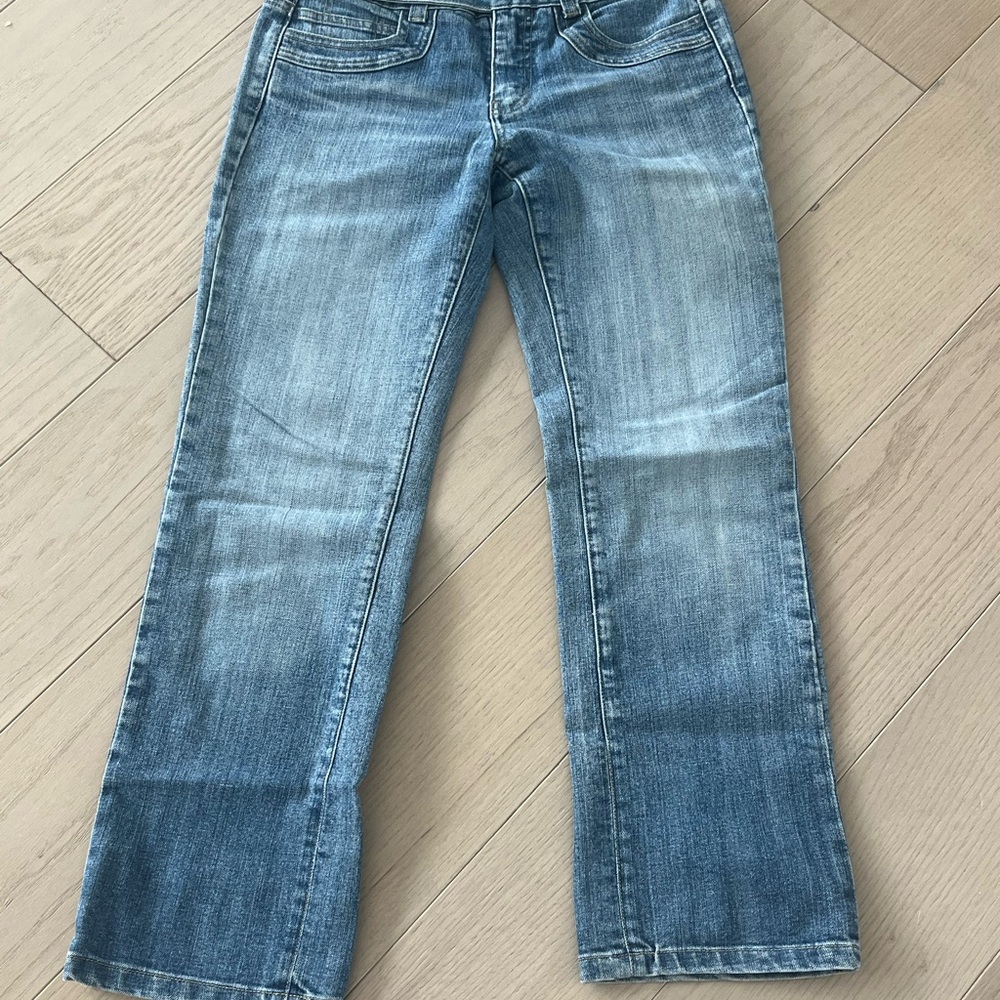 Women's Light Blue Wide Leg Jeans - Flared Hem